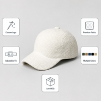 Casquette de baseball personnalisée en polaire sherpa crème, style Dad Hat, à visière incurvée, douce et chaude pour l'hiver, 6 panneaux, unisexe pour hommes et femmes, usage quotidien
