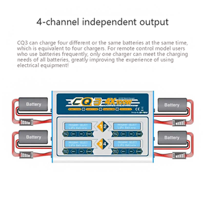 <b>Multifunctional</b> Aviation Model CQ3 4 Channel 110-240V AC/DC Port 6S 100W Balance Battery <b>Charger</b> for LiPo LiFe NiMH NiCd XT60/T - Product Image 3