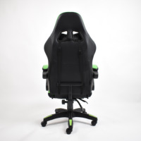 Comfort Linkage Apoyabrazos Silla ergonómica Silla reclinable de cuero verde para juegos con reposapiés