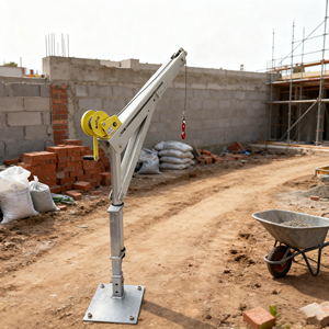 מנוף מיני מסתובב 360 מעלות לעבודה בשטח, 400-800 ק\"ג, סגסוגת אלומיניום, בעל תקן CE, גובה הרמה 2.3 מטר, גודל קטן - Product Image 1