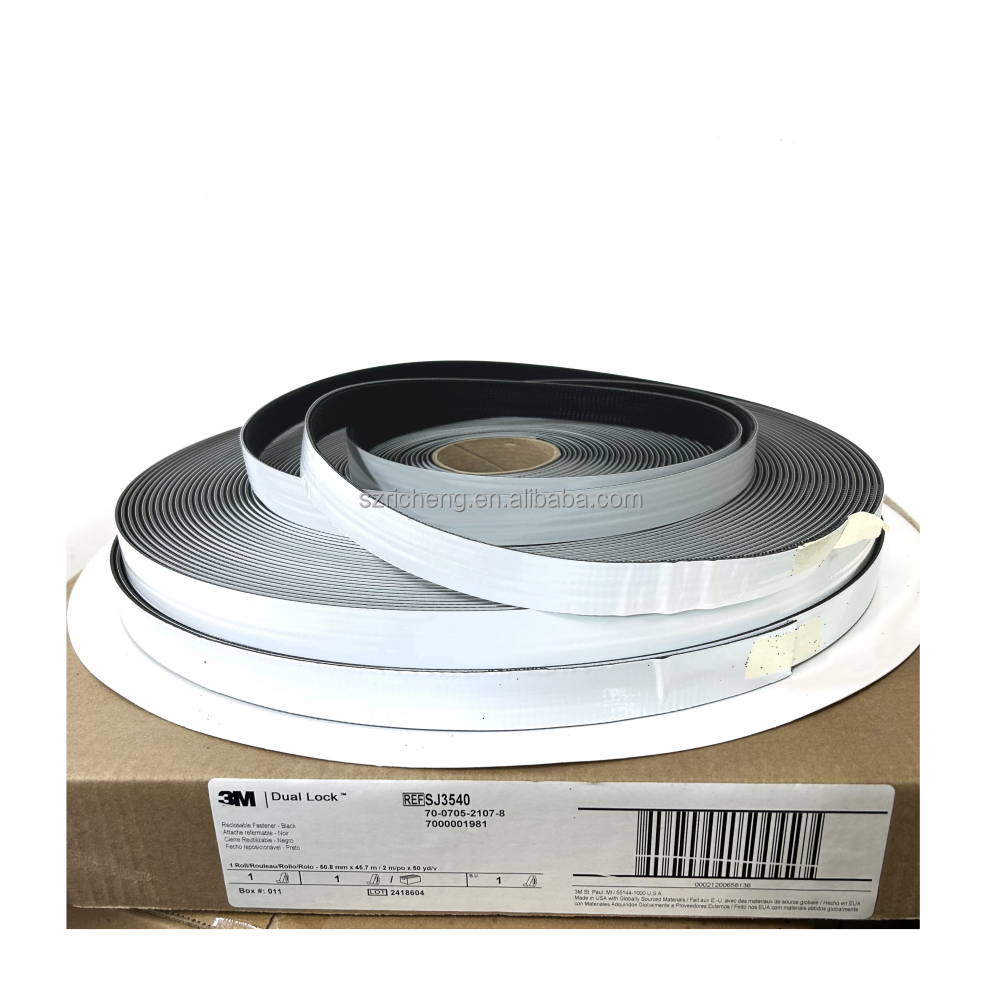 3M Dual Lock Self Adhesive Tape SJ3540 250 Black , Fastener Hook 3M Original Brand Tape Film Packaging Tape One Roll 1in * 50Y