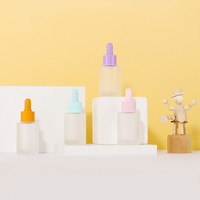 Flacon compte-gouttes carré en verre dépoli vide pour huile à cuticules, huile essentielle, huile corporelle – 20ml, 30ml, 50ml, 60ml, 80ml