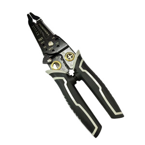 Wire Stripping Pliers 1/2 In Jaw Industrial Grade Nickel Chromium Steel Beige Handle Electrician <b>Tool</b> - Product Image 5