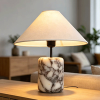 Abat-jour en tissu Soda, lampe LED chaude en marbre, lampe de table, éclairage intérieur