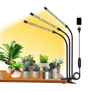 Lampada a Clip a spettro completo per piante da interno a 3 teste a <span class=keywords><strong>LED</strong></span> per far crescere la luce con lampadine bianche rosse blu per piante da interno - Product Image 1