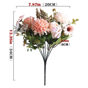 Rosa Persa Felicity Rose de 7 Cabezas, Flor Artificial de Seda, Decoración para el Hogar, Adorno, Accesorios de Fotografía, Día de San Valentín, Graduación - Product Image 5