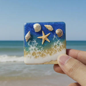 Imán de Resina para Refrigerador con Decoración de Estrella de Mar y Concha, Imán <span class=keywords><strong>3D</strong></span> con Escena Oceánica para Cocina, Armario y Decoración de Puertas Metálicas - Product Image 4