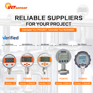 WTsensor 측정 기기 디지털 압력 게이지 스테인리스 스틸 고정밀 0.5%FS 60mm 80mm 100mm 직경 오일 연료 - Product Image 4