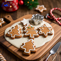 Ensemble d'outils de cuisson pour biscuits de Noël à texture dure et croustillante à bas prix, avec carton d'emballage en forme d'arbre inclus et décorations en glaçage