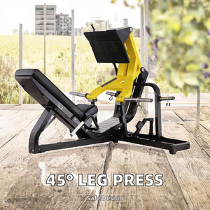 Máquina de prensa de piernas comercial con placa de acero y ángulo de 45 grados, con características de seguridad y capacidad de 180 kg - Product Image 2