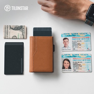 TILONSTAR TVC337P Accept Custom Real Leather Pop up <b>Wallet</b> Credit Bankcard Money <b>Holder</b> Business Leather Card <b>Holders</b> - Product Image 2