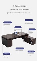 Ensemble de bureau de direction de luxe, mobilier moderne pour cadre dirigeant, bureau d'ordinateur extensible et convertible en MDF