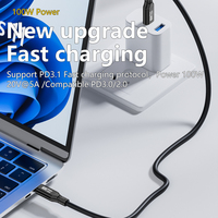 Câble USB 3.2 Gen2 20 Gbps Type-C vers Type-C 100W 5A Charge Rapide pour iOS & Appareil Photo 8K 60Hz Disque Dur SSD