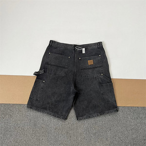 Pantaloncini Cargo da Uomo in Denim Marrone Vintage Streetwear, 100% Cotone, Stile Carpenter, Effetto Distressed, in Twill di Cotone - Offerta Imperdibile - Product Image 4