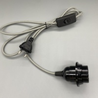 Cable de Luz Textil Trenzado Rojo Retro con Enchufe E27 y Interruptor en Línea con Enchufe Europeo, Kit de Cableado para Lámpara Colgante Decorativa para el Hogar