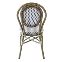 Bleu Français Paris Patio Restaurant En Osier Aluminium Fauteuils Meubles Extérieur Jardin Rotin Bistro Chaises