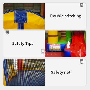 Château gonflable commercial d'extérieur avec toboggan, thème excavatrice, maison de jeu gonflable en PVC pour enfants - Product Image 4