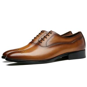Chaussures Oxford pour hommes faites à la main, de haute qualité, avec logo personnalisé, rehaussantes, pour l'automne, mariage, décontractées, costumes, bureau et affaires - Product Image 2