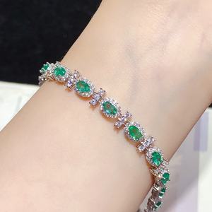 Pulsera de Esmeralda Pura, Piedra en Bruto Colorida, Corte de Precisión, Selección de Regalo para Coleccionistas, Adornos de Diamantes, Engaste de Piedra Central - Product Image 3