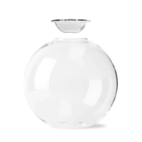 Grand vase de propagation sphérique en verre borosilicate de couleur claire soufflé à la main OEM pour compositions florales