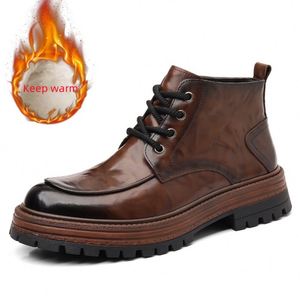 Dropshipping Product Black Fashion <b>Boots</b> Plus Velvet Warm High Top Cotton <b>Boots</b> Men - Product Image 5