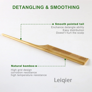 Peine <span class=keywords><strong>de</strong></span> <span class=keywords><strong>Madera</strong></span> con Logotipo Personalizado, Peine <span class=keywords><strong>de</strong></span> Bambú Ecológico para Desenredar el Cabello, Peines <span class=keywords><strong>de</strong></span> Cola <span class=keywords><strong>de</strong></span> Rata con Púa para Estilistas, Herramientas <span class=keywords><strong>de</strong></span> Peluquería - Product Image 3