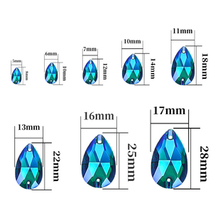 VC gros haute brillant larme dos plat coudre sur strass en vrac verre cristal pierres pour robe sacs chaussures vêtement décoration - Product Image 6