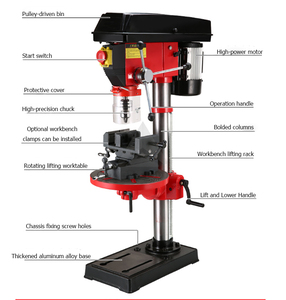 Trapano a Colonna Professionale da 1500W con Mandrino da 32mm per Acciaio con Supporto - Product Image 6
