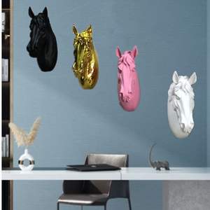 Venta caliente bar club hogar sala de estar dormitorio pasillo Fondo pared decoración Zodiaco caballo cabeza pared colgante decoración de pared - Product Image 1