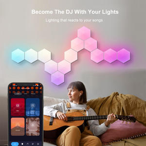 Lumière hexagonale intelligente WiFi Tuya RGBIC 10W IP65 avec télécommande et assistance vocale pour la domotique <span class=keywords><strong>de</strong></span> Shenzhen PST-HL10 - Product Image 5