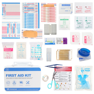 Caja de Almacenamiento de Medicamentos para 25 Personas con Asas, Botiquín de Primeros Auxilios, Organizador de Suministros Médicos Transparente, Botiquín de Acero para Oficina en Casa - Product Image 1