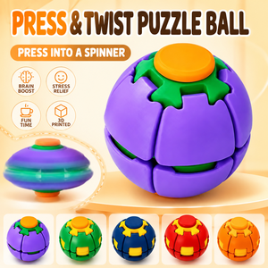 Balle de décompression à presser et à tourner, imprimée en 3D, fidget spinner, gyro à doigts, jouet amusant anti-stress, spinner de doigt rotatif, jouet puzzle - Product Image 1