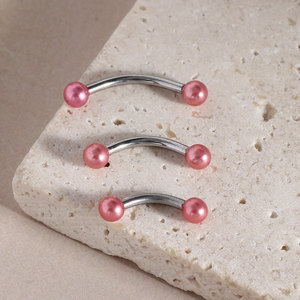 Bijoux de <span class=keywords><strong>piercing</strong></span> pour sourcils en acier inoxydable argenté, acrylique transparent, double tête, barre à billes, <span class=keywords><strong>piercing</strong></span> Daith Conch - Product Image 6
