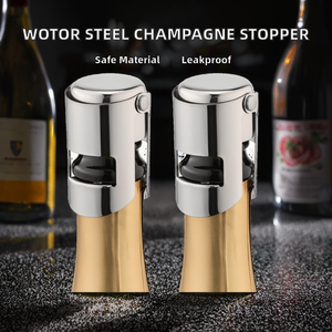 Bouchon de <span class=keywords><strong>bouteille</strong></span> réutilisable en acier inoxydable et silicone de qualité alimentaire / Bouchon de <span class=keywords><strong>bouteille</strong></span> de <span class=keywords><strong>Prosecco</strong></span> étanche (Argent) - Product Image 6