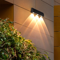 Applique murale LED moderne noire, éclairage haut et bas, étanche IP65 pour chambre, porche, couloir