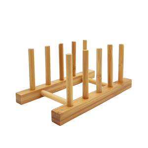 Bamboo Draining Rack <b>For</b> Cups And Bowls Multipurpose <b>Kitchen</b> <b>Storage</b> Eco Friendly Square Shape - Product Image 1