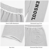 Pantalon de survêtement épais imprimé sur mesure OEM/ODM, style décontracté, 100 % coton French Terry, pour homme, taille haute, coupe droite, tendance