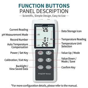 Medidor de <span class=keywords><strong>pH</strong></span> y ORP, Modelo AZ8601, <span class=keywords><strong>Electrodo</strong></span> Digital para Medir <span class=keywords><strong>pH</strong></span>, Temperatura y Analizar la Calidad del Agua de Acuarios - Product Image 6