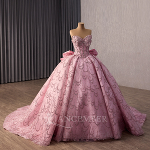Rsm261016 Elegante Vestido de Noche de Lujo sin Mangas con Escote Corazón, Espalda con Cordones, Lazo y Detalles de Cristal Jancember - Product Image 3