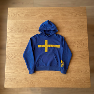 Hoodie court unisexe 450g en polyester/coton bleu avec impression en relief, haute qualité, écologique, streetwear décontracté, rétro, hiver, XXS - Product Image 3