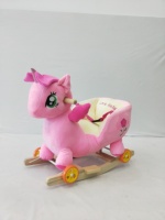 Chaise cheval à bascule pour bébé licorne poney avec 32 mélodies son de musique
