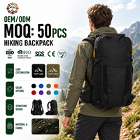 Sac à dos de randonnée ergonomique multi-compartiments 45L avec logo personnalisé pour le camping en week-end