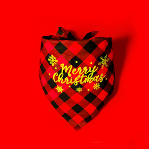 Christmas Pet Triangular <b>Scarf</b> Checkered Pattern Customizable Dog Cat Accessory Winter Holiday Wear - Product Image 4