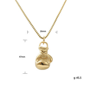 Collier pendentif gant de boxe en acier inoxydable pour homme, style rétro punk, bijou cadeau 120137 - Product Image 5