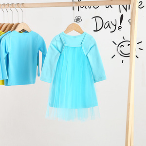 Nuevo Vestido de Fiesta Azul para Niñas, Ropa Infantil de Otoño, de la Boutique de Moda Infantil, Compra en Línea en India - Product Image 2