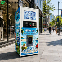 Distributeur de glace commercial extérieur en acier galvanisé, capacité 100kg-450kg, service 24h/24, refroidissement par compresseur, multiple