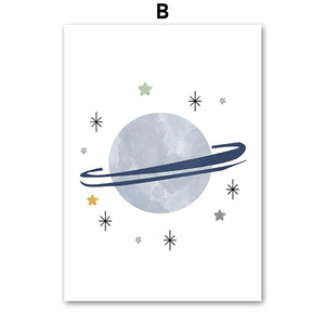 Quadri su Tela con Sole, Arcobaleno, Luna, Stelle, Pianeti, Razzo, Cartoni Animati, <span class=keywords><strong>Poster</strong></span> e Stampe per Decorazione Cameretta Bambini - Product Image 6