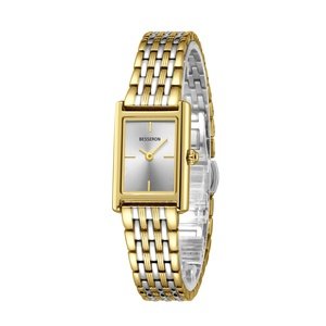 Montre tendance 2026 en acier inoxydable, bracelet à 7 maillons, boîtier rectangulaire noir 19 mm, montre à quartz pour femme, 5 ATM - Product Image 5