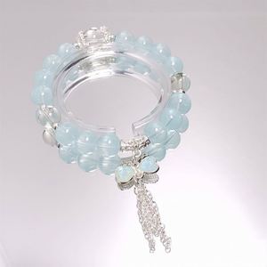 Pulsera de cuentas de cristal craquelado INS Fantasy Popcorn con dije de lazo, color degradado, para niñas y mujeres, pulseras de la amistad, regalo de joyería - Product Image 6