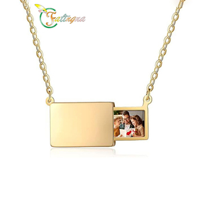 Collier pendentif enveloppe ouverte pour femme en acier inoxydable titane de haute qualité, personnalisable, style tendance pour le bouddhisme - Product Image 2